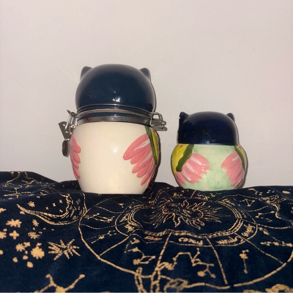 vintage owl canisters 2 piece together, fun, colorful owls! - Picture 2 of 6